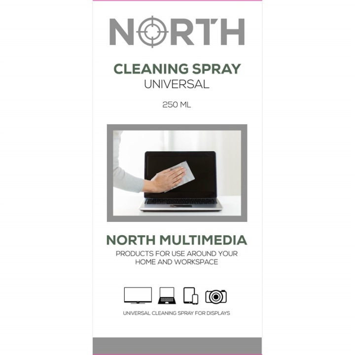NORTH Cleaning kit Universal, Cleaning Spray and Microfiber cloth in the group HOME ELECTRONICS / Audio & Picture / TV & Accessories / Accessories at TP E-commerce Nordic AB (38-75033)