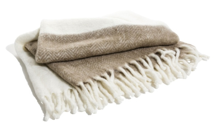 Kosta Linnewäfveri ullpläd natur, brun/beige in the group HOME, HOUSEHOLD & GARDEN / Interior / Blankets at TP E-commerce Nordic AB (38-75147)