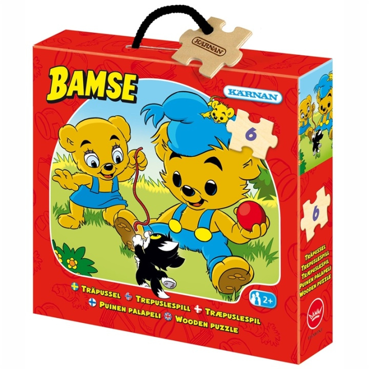 Kärnan Askpussel trä Bamse 6 bit in the group TOYS, KIDS & BABY PRODUCTS / Toys / Puzzles at TP E-commerce Nordic AB (38-75903)