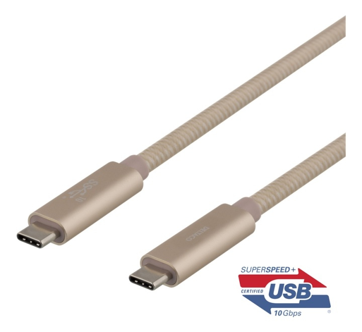 DELTACO USB-C SuperSpeed cable, 0.5m, braided, USB 3.1 Gen 2, 10 Gbps, in the group COMPUTERS & PERIPHERALS / Computer cables / USB / USB-C at TP E-commerce Nordic AB (38-77106)