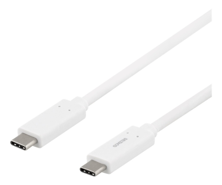 DELTACO USB-C to USB-C cable, 1m, 1.5A, , USB 3.1 Gen, E-Marker, white in the group COMPUTERS & PERIPHERALS / Computer cables / USB / USB-C at TP E-commerce Nordic AB (38-77116)