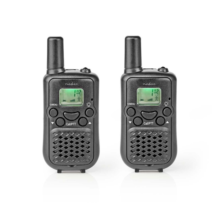 Nedis Walkie-Talkie Set | 2 Handsets | Up to 5 km | Frequency channels: 8 | PTT / VOX | up to 2.5 Hours | Black in the group Sport, leisure & Hobby / Outdoor recreation / Walkie-talkies at TP E-commerce Nordic AB (38-77347)