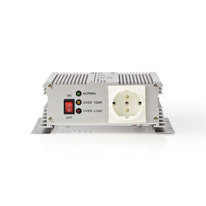 Nedis Power Inverter Modified Sine Wave | Input voltage: 12 V DC | Device power output connection(s): Type F (CEE 7/3) | 230 V AC 50 Hz | 600 W | Peak power output: 1500 W | Battery Clamps | Silver in the group HOME, HOUSEHOLD & GARDEN / Electricity & Lighting / Voltage converters at TP E-commerce Nordic AB (38-77427)