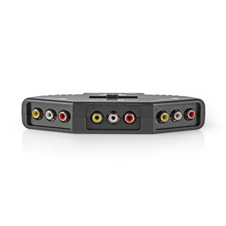 Nedis Composite Video Switch | 3 port(s) | Connection input: 3x Composite Video (RWY) | Connection output: 1x Composite Video (RWY) | 1024x576 | ABS | Black in the group HOME ELECTRONICS / Audio & Picture / Speakers & accessories / Accessories at TP E-commerce Nordic AB (38-77510)