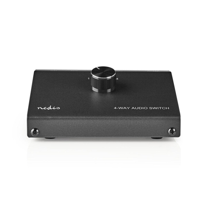 Analogue Audio Switch | 4 port(s) | Connection input: 1x 3.5 mm / 3x (2x RCA Female) | Connection output: 1x (2x RCA Female) | Manual | Metal | Black in the group HOME ELECTRONICS / Audio & Picture / Speakers & accessories / Accessories at TP E-commerce Nordic AB (38-77512)