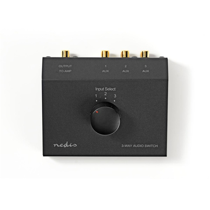 Nedis Analogue Audio Switch | 3 port(s) | Connection input: 3x (2x RCA Female) | Connection output: 1x (2x RCA Female) | Manual | Metal | Black in the group HOME ELECTRONICS / Audio & Picture / Speakers & accessories / Accessories at TP E-commerce Nordic AB (38-77513)