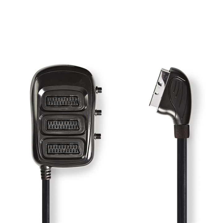 Nedis SCART Switch Box | SCART Male | 3x SCART Female | Nickel Plated | Maximum resolution: 1024x576 | 0.50 m | Round | PVC | Black | Envelope in the group HOME ELECTRONICS / Cables & Adapters / Scart at TP E-commerce Nordic AB (38-77529)