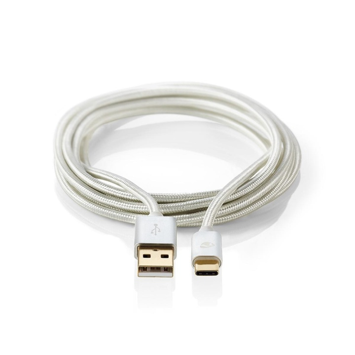 Nedis USB Cable | USB 2.0 | USB-A Male | USB-C™ Male | 15 W | 480 Mbps | Gold Plated | 1.00 m | Round | Braided / Nylon | Aluminium | Cover Window Box in the group SMARTPHONE & TABLETS / Chargers & Cables / Cables / Cables Type C at TP E-commerce Nordic AB (38-77537)