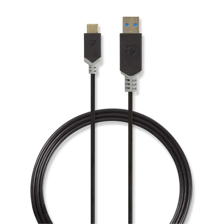 Nedis USB Cable | USB 3.2 Gen 1 | USB-A Male | USB-C™ Male | 60 W | 5 Gbps | Gold Plated | 1.00 m | Round | PVC | Anthracite | Window Box in the group SMARTPHONE & TABLETS / Chargers & Cables / Cables / Cables Type C at TP E-commerce Nordic AB (38-77561)