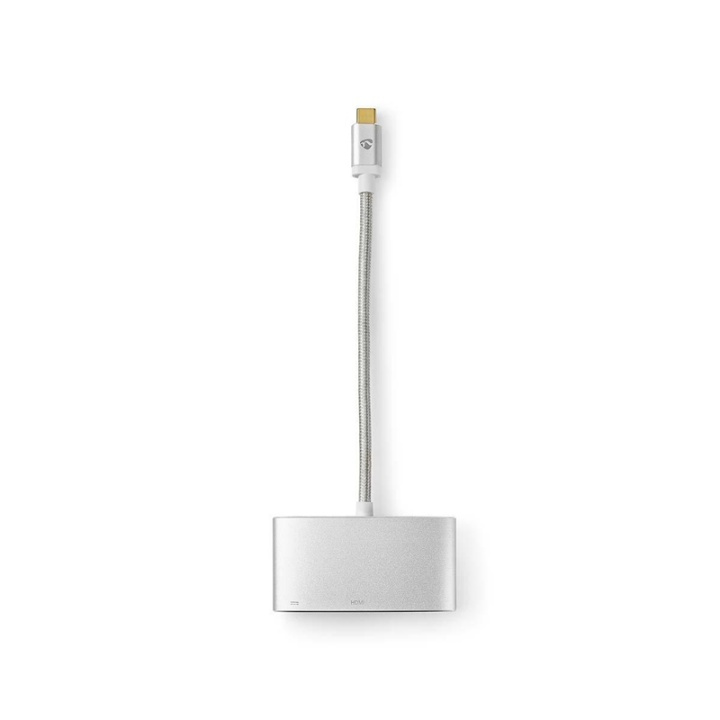 Nedis USB Adapter | USB 3.2 Gen 1 | USB-C™ Male | HDMI™ Output / USB-A Female / USB-C™ Female | 5 Gbps | 0.20 m | Round | Gold Plated | Braided / Nylon | Silver | Cover Window Box in the group SMARTPHONE & TABLETS / Chargers & Cables / Adapters at TP E-commerce Nordic AB (38-77574)