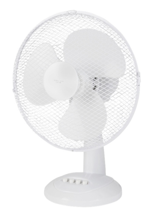 NORDIC HOME Desk Fan, 310mm, three speed setting, 40W, tiltable, white in the group HOME, HOUSEHOLD & GARDEN / Fans & Climate products / Table fans at TP E-commerce Nordic AB (38-78263)