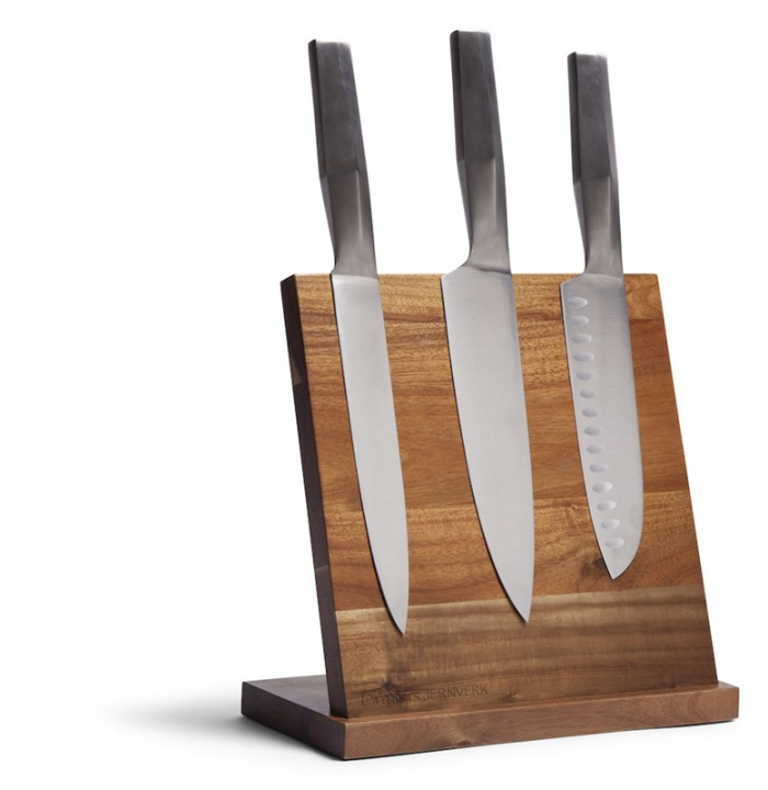 Orrefors Jernverk Knife holder, Acacia wood in the group HOME, HOUSEHOLD & GARDEN / Kitchen utensils / Kitchen knives & Knife sharpeners at TP E-commerce Nordic AB (38-78714)