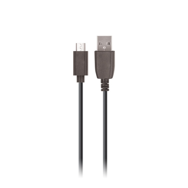 Setty MicroUSB till USB A 2.0 kabel 1 m, Svart in the group SMARTPHONE & TABLETS / Chargers & Cables / Cables / Cables microUSB at TP E-commerce Nordic AB (38-79016)