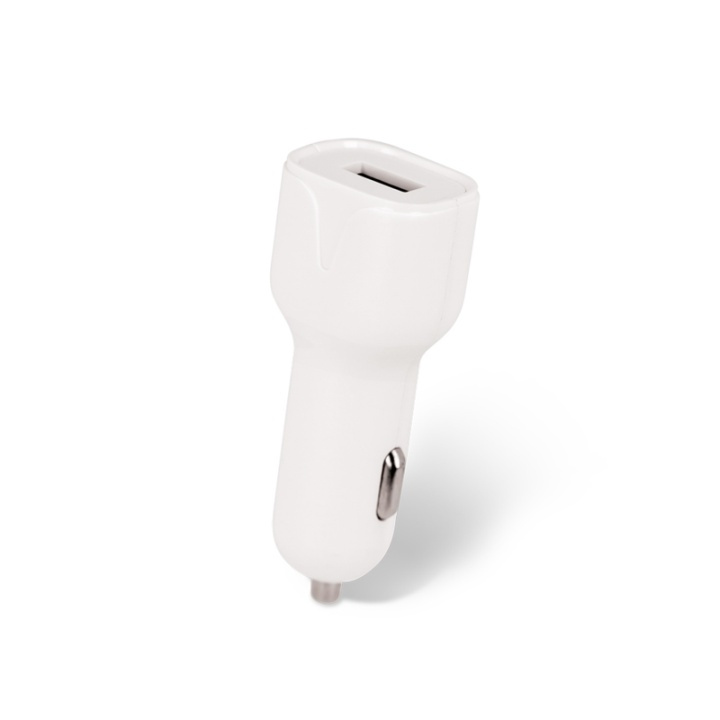 Setty Car Charger USB Socket with Lightning Cable 1m, 2.4A, White in the group SMARTPHONE & TABLETS / Chargers & Cables / Car chargers / Car chargers Lightning at TP E-commerce Nordic AB (38-79039)