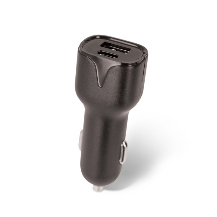 Setty Billaddare USB och Typ-C uttag, 2.4A, Svart in the group SMARTPHONE & TABLETS / Chargers & Cables / Car chargers / Car chargers USB at TP E-commerce Nordic AB (38-79042)