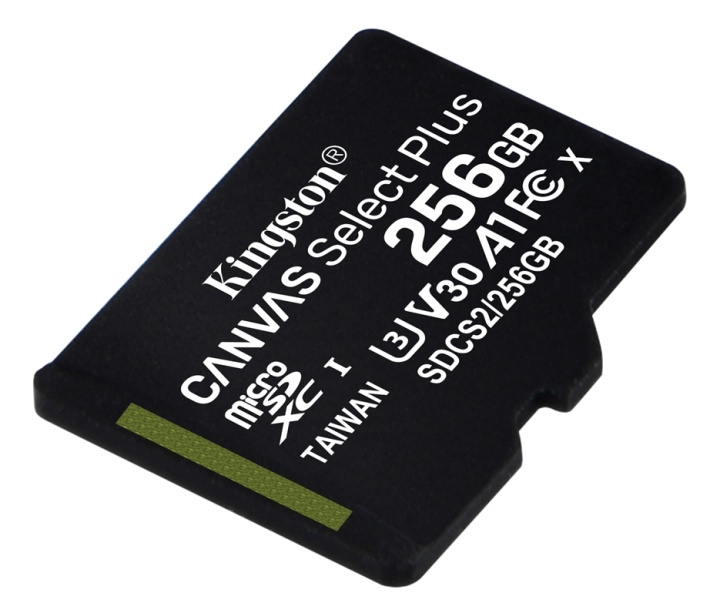Kingston 256GB micSDXC Canvas Select Plus 100R A1 C10 1-pack w/o ADP in the group HOME ELECTRONICS / Storage media / Memory cards / MicroSD/HC/XC at TP E-commerce Nordic AB (38-79238)