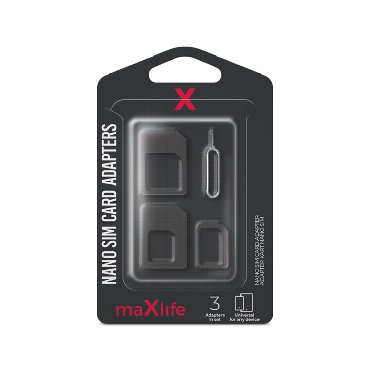 Maxlife Nano SIM card adapters + SIM card opener in the group SMARTPHONE & TABLETS / Other accessories / Other at TP E-commerce Nordic AB (38-79283)
