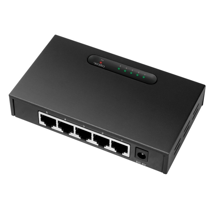 LogiLink Gigabit 5-port Switch Metall in the group COMPUTERS & PERIPHERALS / Network / Switches at TP E-commerce Nordic AB (38-79404)