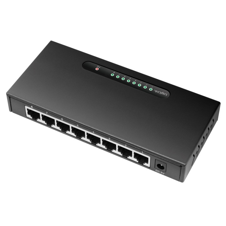 LogiLink Gigabit 8-port Switch Metall in the group COMPUTERS & PERIPHERALS / Network / Switches at TP E-commerce Nordic AB (38-79405)