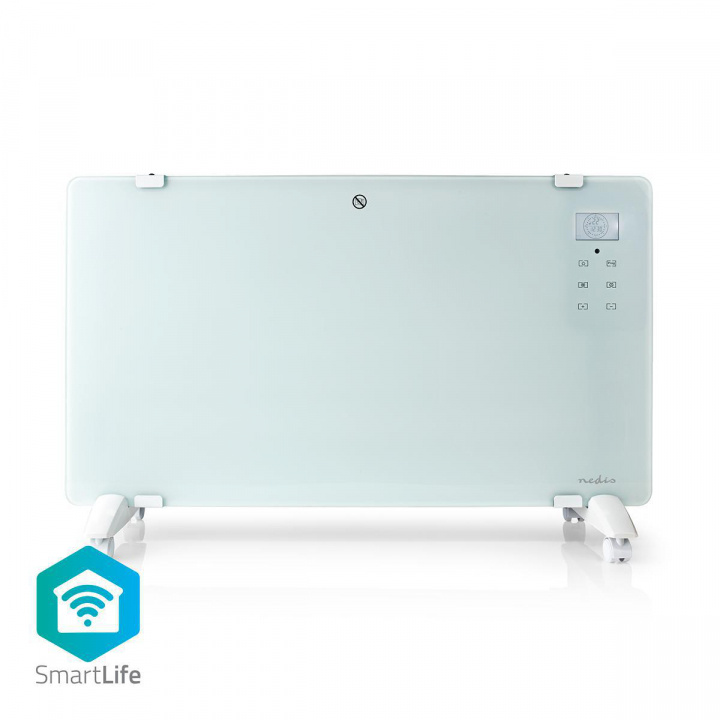 Nedis SmartLife Convection Heater | Wi-Fi | Suitable for bathroom | Glass Panel | 2000 W | 2 Heat Settings | LED | 15 - 35 °C | Adjustable thermostat | White in the group HOME, HOUSEHOLD & GARDEN / Fans & Climate products / Radiators at TP E-commerce Nordic AB (38-79736)
