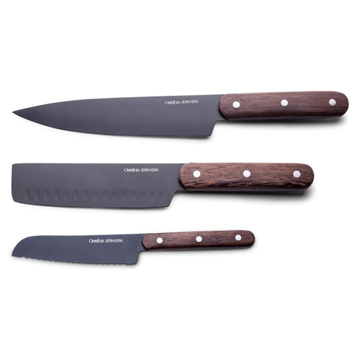 Orrefors Jernverk, Knivset Askträ, 3-Pack in the group HOME, HOUSEHOLD & GARDEN / Kitchen utensils / Kitchen knives & Knife sharpeners at TP E-commerce Nordic AB (38-80180)