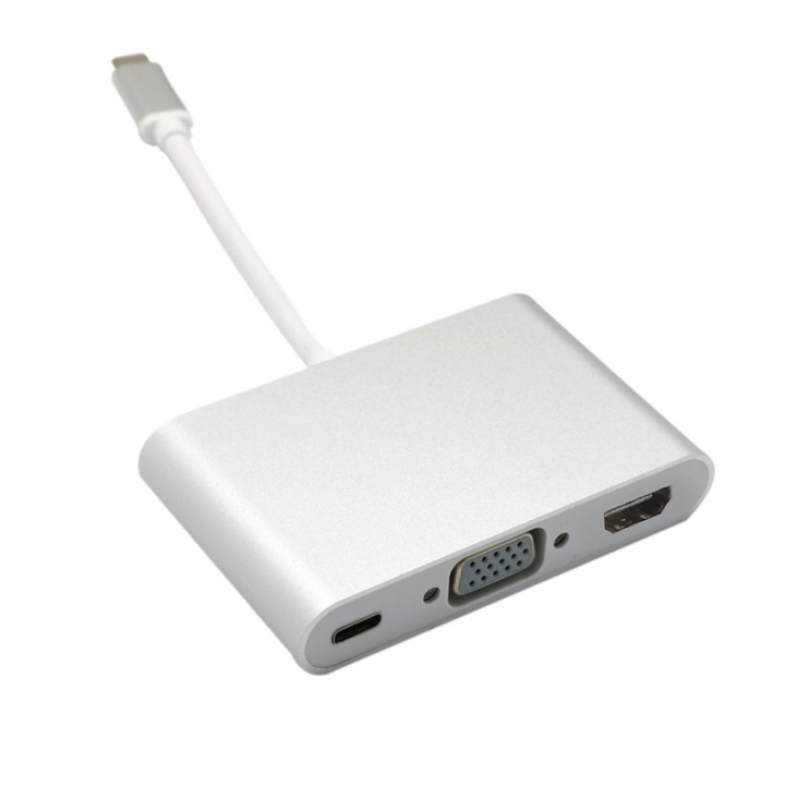 USB-C - HDMI, Multiport Adapter, Silver in the group COMPUTERS & PERIPHERALS / Computer cables / VGA / Adapters at TP E-commerce Nordic AB (38-80209)