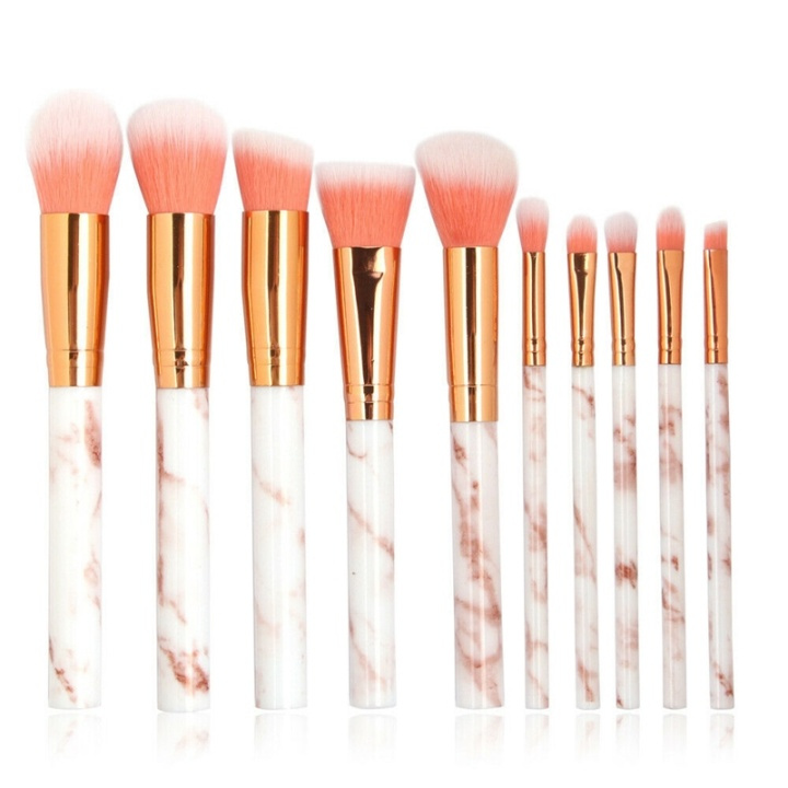 10-Pack professional & gentle makeup brushes - beautiful design in marble & rose gold. in the group BEAUTY & HEALTH / Makeup / Tools & Make up set / Brushes at TP E-commerce Nordic AB (38-80290)