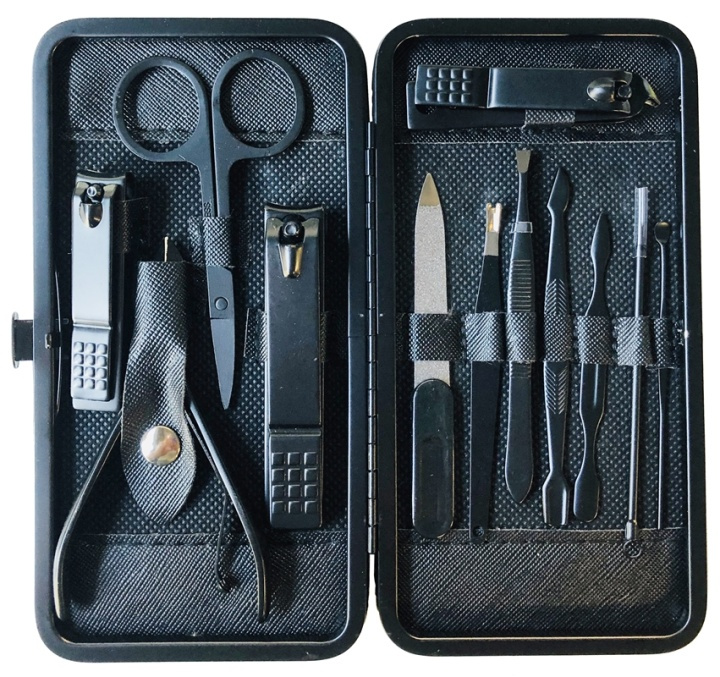 Nail kit, 13 pieces with storage case, Black. in the group BEAUTY & HEALTH / Manicure / Pedicure / Nail kit at TP E-commerce Nordic AB (38-80545)