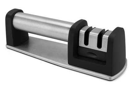 Knife sharpener, 2 sharpening wheels, Stainless steel in the group HOME, HOUSEHOLD & GARDEN / Kitchen utensils / Kitchen knives & Knife sharpeners at TP E-commerce Nordic AB (38-80559)