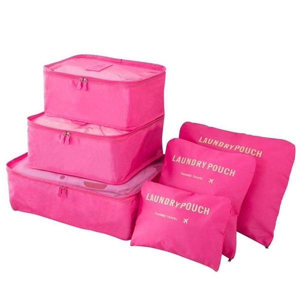 Resekit, Organisering, 6 väskor, Rosa in the group Sport, leisure & Hobby / Travel accessories / Other at TP E-commerce Nordic AB (38-80572)