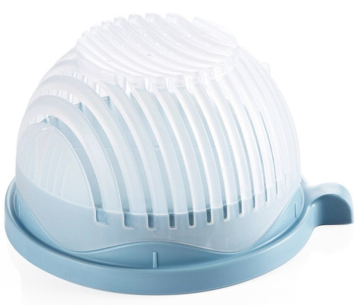 Salad cutter/Colander, Blue in the group HOME, HOUSEHOLD & GARDEN / Kitchen utensils / Other kitchen tools at TP E-commerce Nordic AB (38-80616)