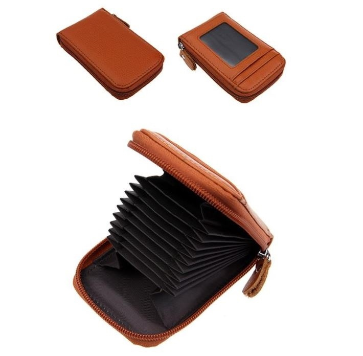 Wallet RFID secure with 9 card slots - Brown in the group Sport, leisure & Hobby / Fun stuff / Smart home at TP E-commerce Nordic AB (38-80641)