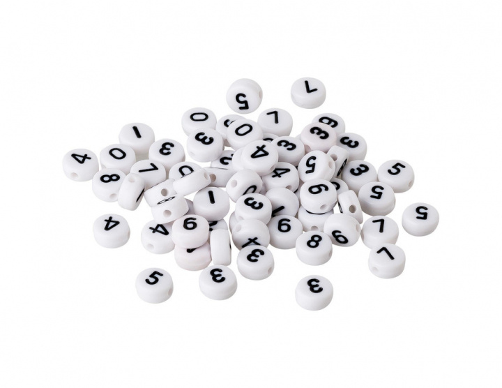 200 Beads with Numbers, White in the group TOYS, KIDS & BABY PRODUCTS / Toys / Crafts at TP E-commerce Nordic AB (38-80827)