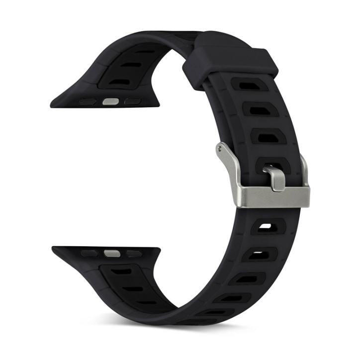 Silicone Watch Band compatible with Apple Watch, 38mm, Black in the group SMARTPHONE & TABLETS / Excercise, home & leisure / Apple Watch & Accessories / Accessories at TP E-commerce Nordic AB (38-80871)