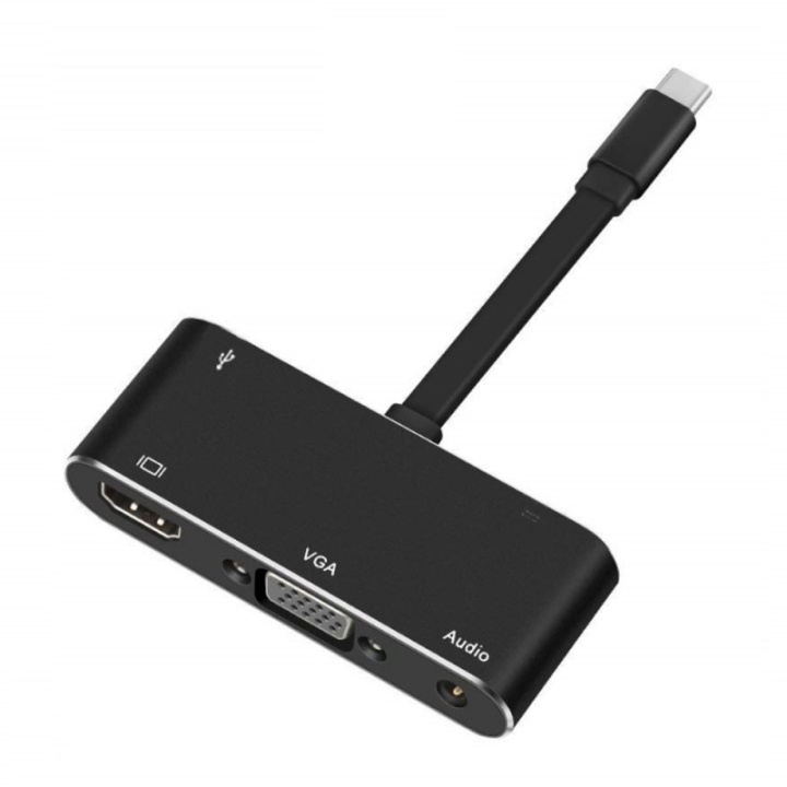 USB-C Multiport Adapter, VGA, HDMI, USB 3.0, 3.5 mm in the group COMPUTERS & PERIPHERALS / Computer cables / Other computer cables at TP E-commerce Nordic AB (38-80915)