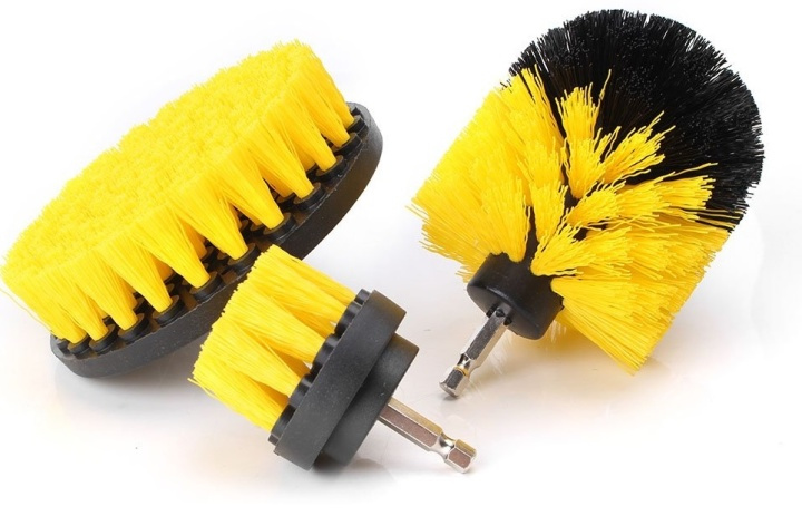 Set of 3 scrubbing brushes for drill/screwdriver in the group HOME, HOUSEHOLD & GARDEN / Cleaning products / Other cleaning accessories at TP E-commerce Nordic AB (38-80946)