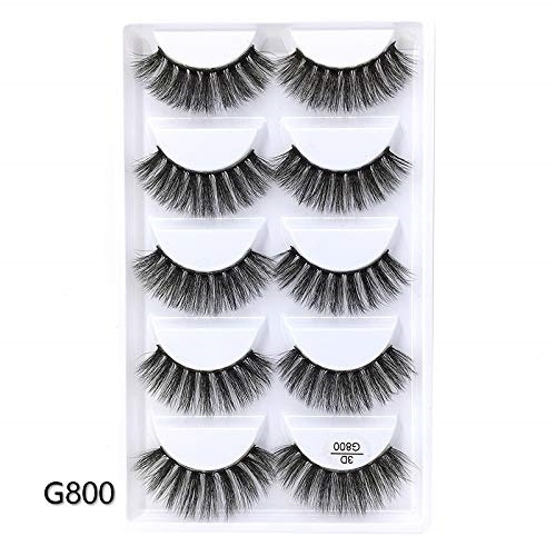 Lösögonfransar 3D-effekt, G800, 5-par in the group BEAUTY & HEALTH / Makeup / Eyes & Eyebrows / False eyelashes at TP E-commerce Nordic AB (38-81120)