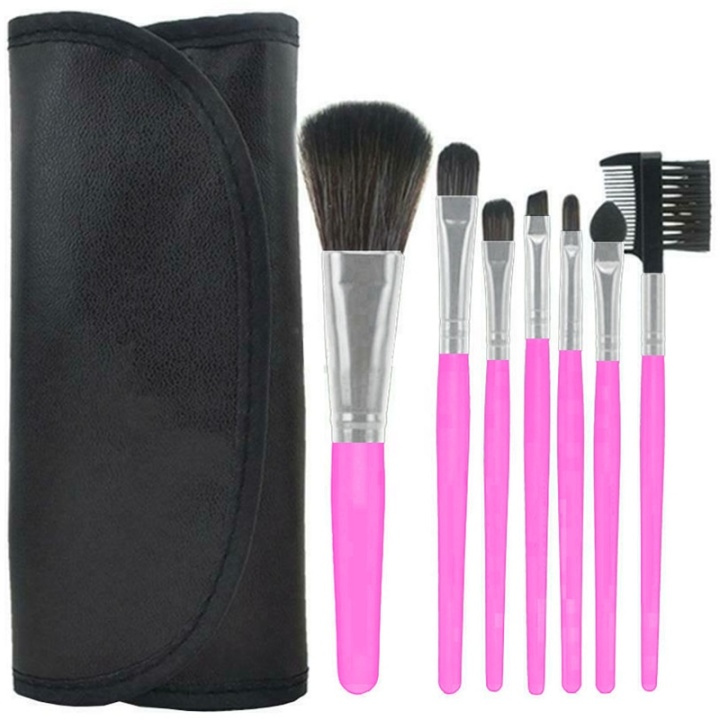 Professional gentle makeup brushes, 7-pack, pink. in the group BEAUTY & HEALTH / Makeup / Tools & Make up set / Brushes at TP E-commerce Nordic AB (38-81126)