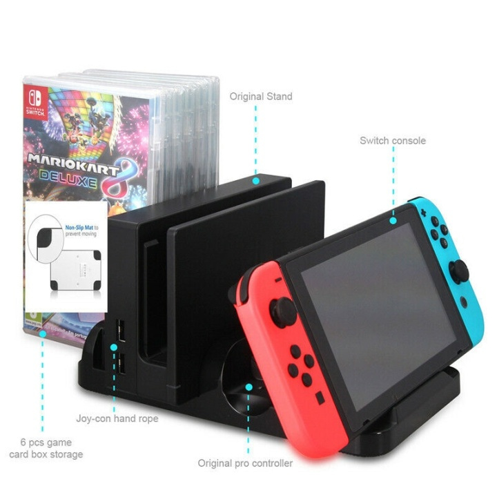 Multifunctional charging dock for Switch in the group HOME ELECTRONICS / Game consoles & Accessories / Nintendo Switch / Accessories at TP E-commerce Nordic AB (38-81216)
