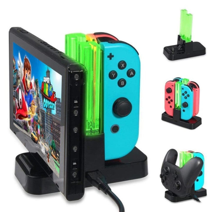 Laddningsstation till Nintendo Switch + Joy-Cons & Handkontroll in the group HOME ELECTRONICS / Game consoles & Accessories / Nintendo Switch / Accessories at TP E-commerce Nordic AB (38-81219)