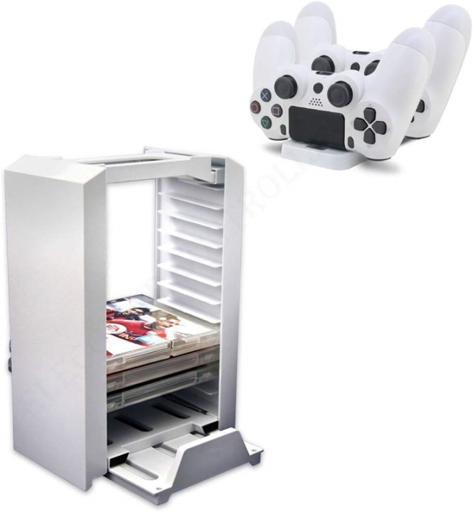 Multifunktionell lagringsstativ till PS4, Vit in the group HOME ELECTRONICS / Game consoles & Accessories / Sony PlayStation 4 / Accessories at TP E-commerce Nordic AB (38-81230)