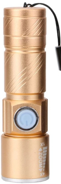 Small flashlight, 9 cm, Gold in the group Sport, leisure & Hobby / Flashlights & Head lamps / Flashlights at TP E-commerce Nordic AB (38-81285)