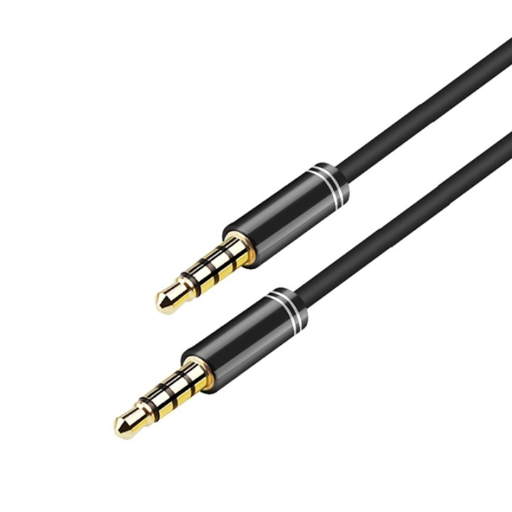 NORDIQZENZ AUX Cable 3.5mm, 2m, Black in the group HOME ELECTRONICS / Cables & Adapters / Audio analog / 3.5 mm at TP E-commerce Nordic AB (38-81364)
