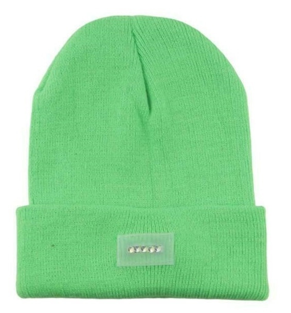 LED Beanie with five built-in lights, Green in the group Sport, leisure & Hobby / Flashlights & Head lamps / Headlamps at TP E-commerce Nordic AB (38-81367)