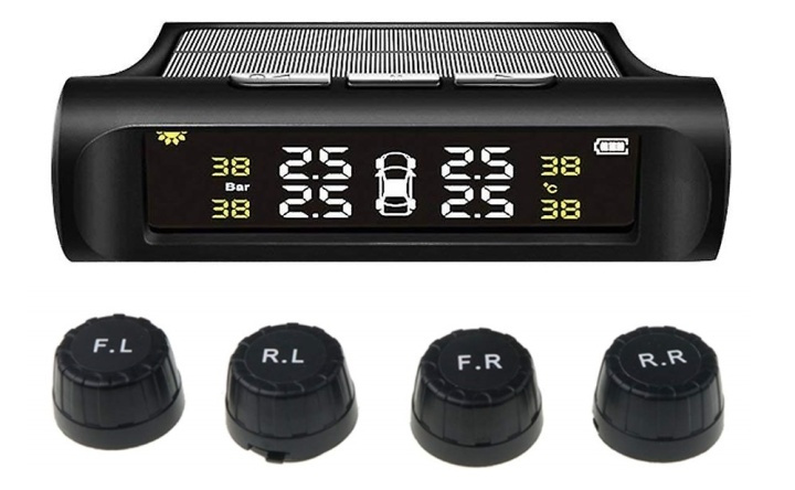 Solar-powered tire pressure monitor in the group CAR / Car accessories / Other Car accessories at TP E-commerce Nordic AB (38-81368)