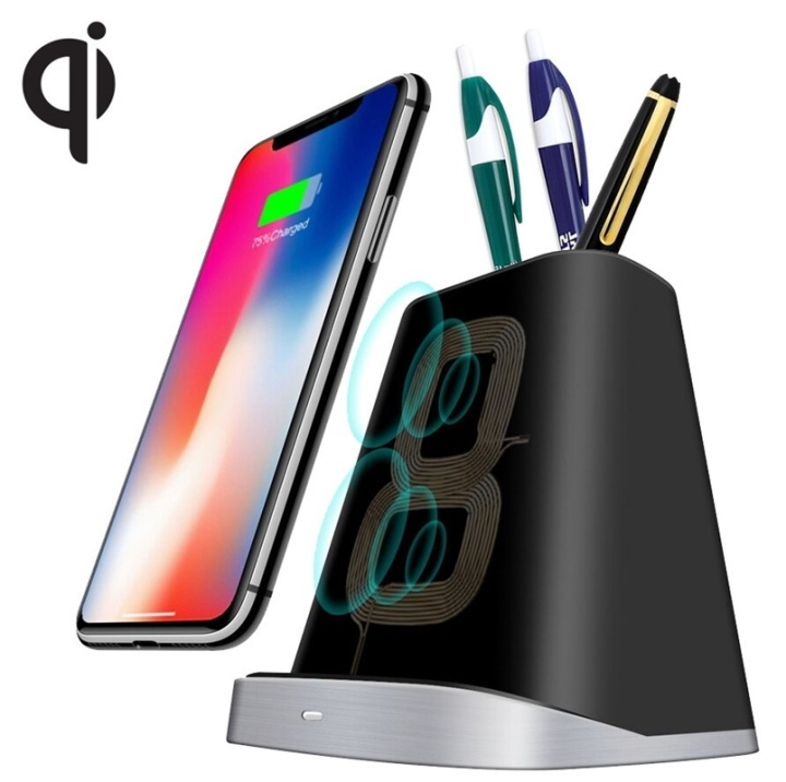 Translation: Space-saving pen holder with wireless Qi charging in the group SMARTPHONE & TABLETS / Chargers & Cables / Wireless Qi chargers at TP E-commerce Nordic AB (38-81441)