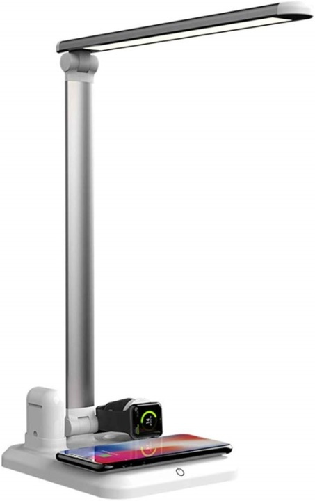 Table lamp with Qi wireless charging, 4-in-1, White in the group HOME ELECTRONICS / Lighting / Table lamps at TP E-commerce Nordic AB (38-81446)