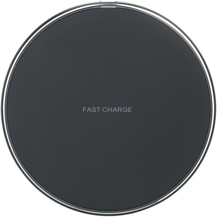 Round Wireless Qi Charging Pad, Black in the group SMARTPHONE & TABLETS / Chargers & Cables / Wireless Qi chargers at TP E-commerce Nordic AB (38-81497)