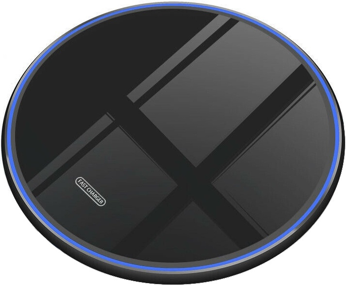 Round Wireless Qi Charging Pad with 2.5D glass in the group SMARTPHONE & TABLETS / Chargers & Cables / Wireless Qi chargers at TP E-commerce Nordic AB (38-81498)