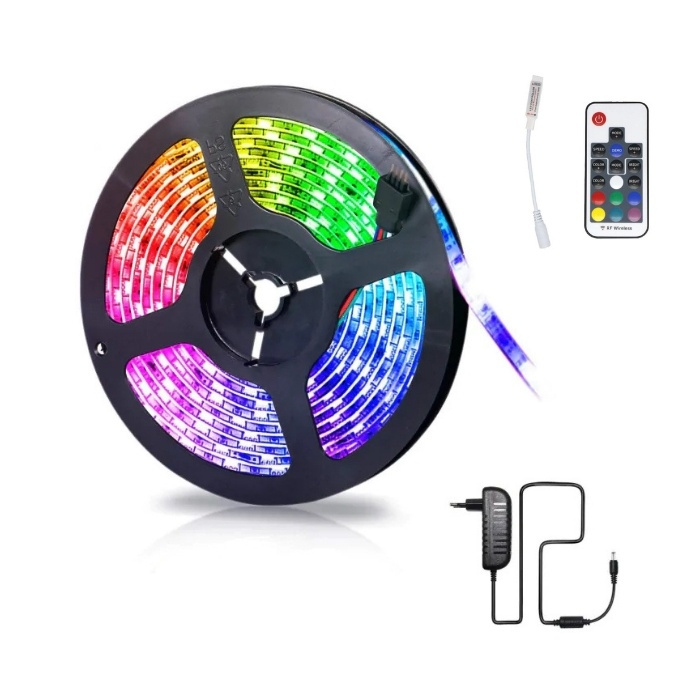 3528 RGB LED-strip med fjärrkontroll, 5m in the group HOME ELECTRONICS / Lighting / LED strips at TP E-commerce Nordic AB (38-81511)